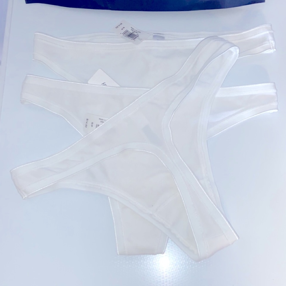 GAP - White stretch cotton thong (7)